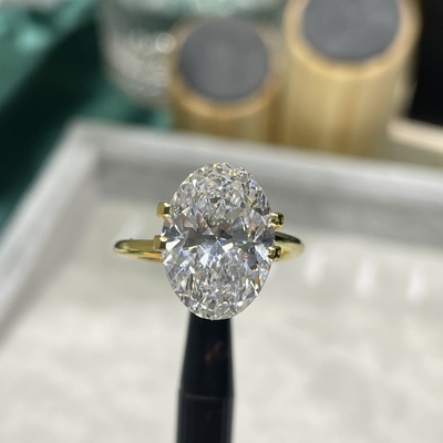 5ct الحجم الكبير المختبر نمت CVD الألماسية البيضاوية الرائعة قطع معتمدة IGI
