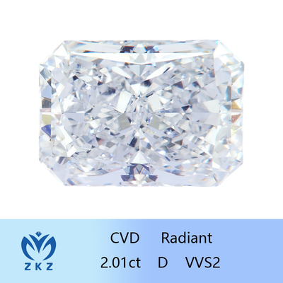 قطعة مشعة 2ct كما نمت مختبر CVD النمو الماس الأبيض مع شهادة IGI
