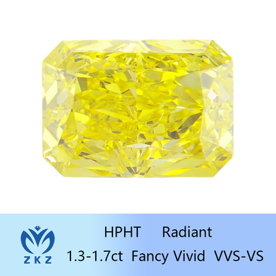 الشكل المتوهج HPHT الماس الأصفر المختبر 1.3ct-1.7ct معتمد IGI