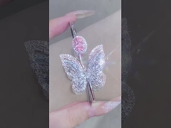 قلادة الألماسية البيضاء الوردية السوار الفضفاض المصنوعة في المختبر الماسية