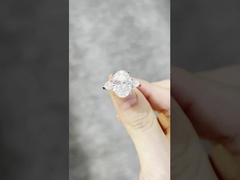 المختبر صنع الماس المجوهرات ثلاثة حجارة الخطوبة خواتم الزفاف الماس المزروع